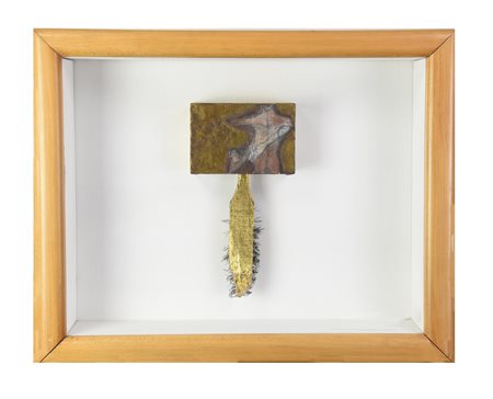 Mimmo Paladino (1948) SENZA TITOLO assemblage applicato su tavola, cm...