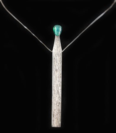 Raymond Hains (1926 - 2005) CIONDOLO FIAMMIFERO in argento 925 e smalto, gr....