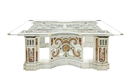 Tavolo con marmi policromi assemblati e commessi , Fine 17° / Inizi 18° secolo