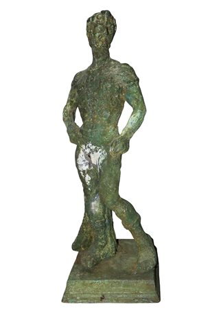 Scultura in bronzo patinato verde, Inizi 20° secolo