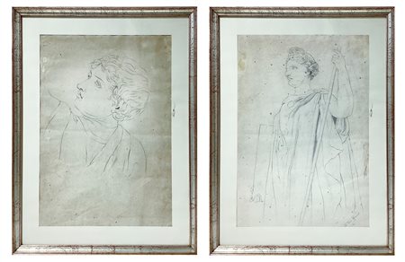N. 2 disegni di soggetti neoclassici, 1866