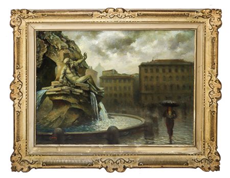 Piazza Navona, Roma. Rio de La Plata, Fontana dei Quattro fiumi del Bernini.