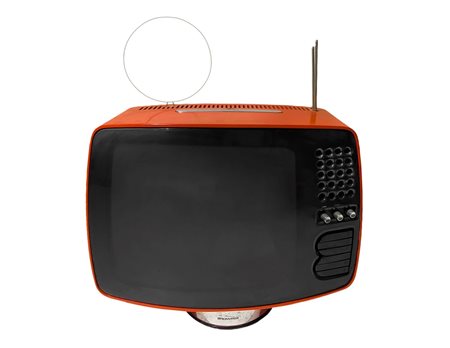 Televisore Brionvega in bianco e nero, modello Volans