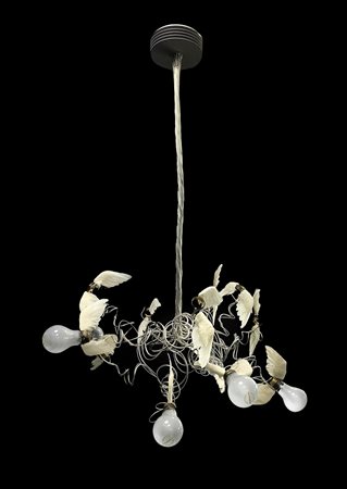 Ingo Maurer (1966)  - Lampadario a sospensione a 12 luci modello Lucellino