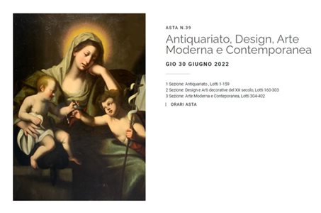 ASTA N.39 Antiquariato, Design, Arte Moderna e Contemporanea