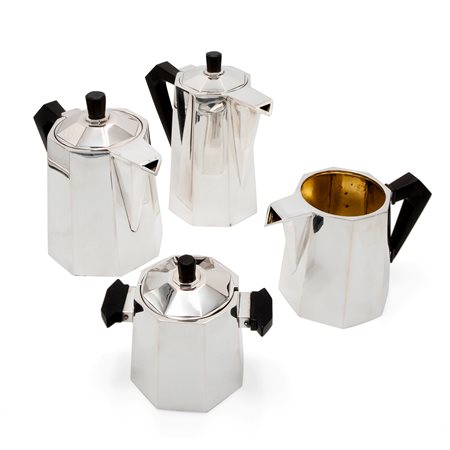 Servizio da the Deco in argento 