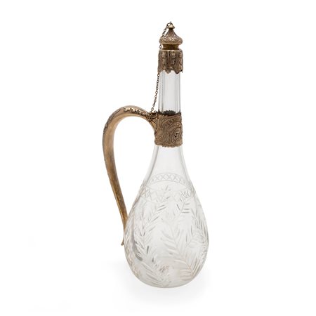 Caraffa Liberty americana in argento e cristallo