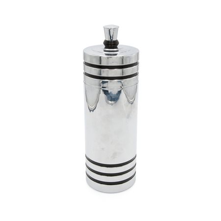 Recipiente con tappo in metallo cromato 