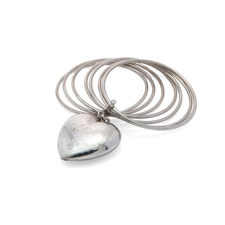 Giovanni Raspini, Bracciale con cerchi in argento e pendente a cuore