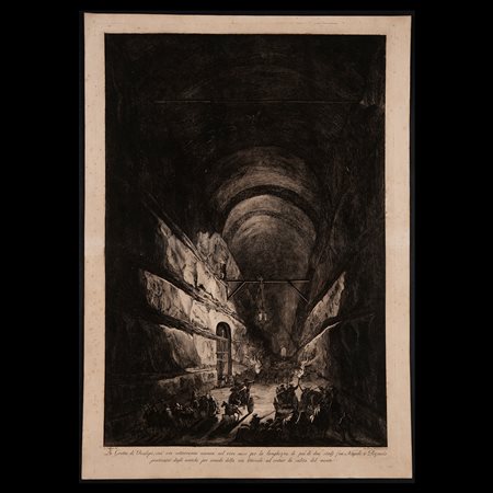 Francesco Piranesi (Roma 1758 – Parigi 1810), 'La Grotta di Posillipo', fine del XVIII secolo