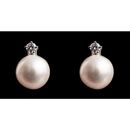 ORECCHINI in oro bianco 18 KT con perle e brillanti