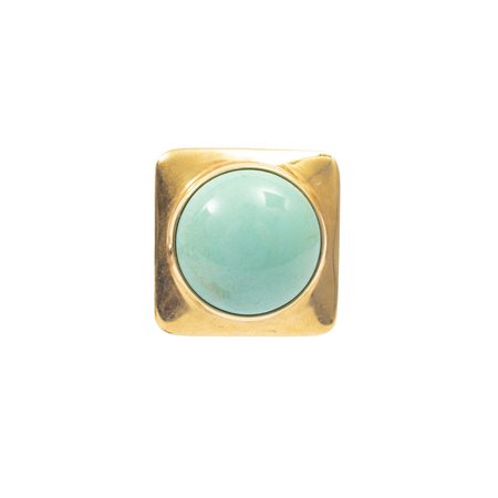 ORECCHINI in oro giallo 18 KT  e cabochon di turchese