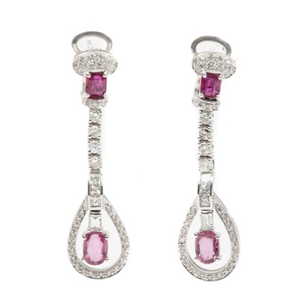 ORECCHINI in oro bianco 18 KT con diamanti