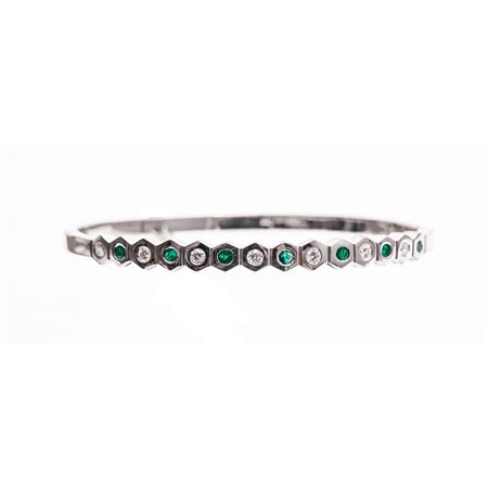 BRACCIALE Damiani in oro 18 KT con brillanti e smeraldi