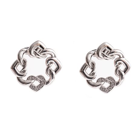 BULGARI ORECCHINI in oro bianco 18 KT con brillanti