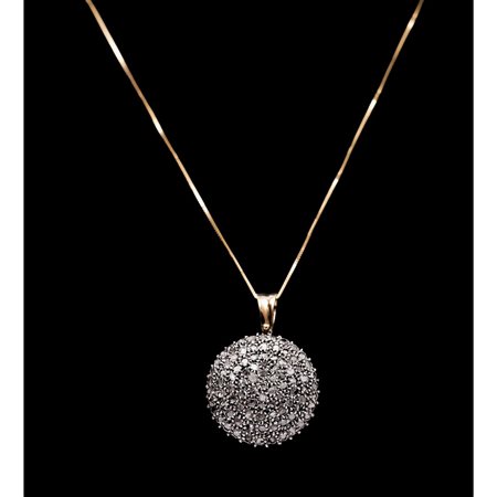 CIONDOLO a toppa in oro 14 KT e argento con rosette