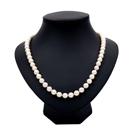 COLLANA di perle coltivate, susta in oro bianco 18 KT