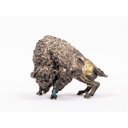 MARIO CERRETI 
Scultura in argento raffigurante "Toro"