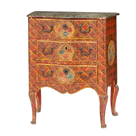 PICCOLO CASSETTONE stile Luigi XIV in legno laccato