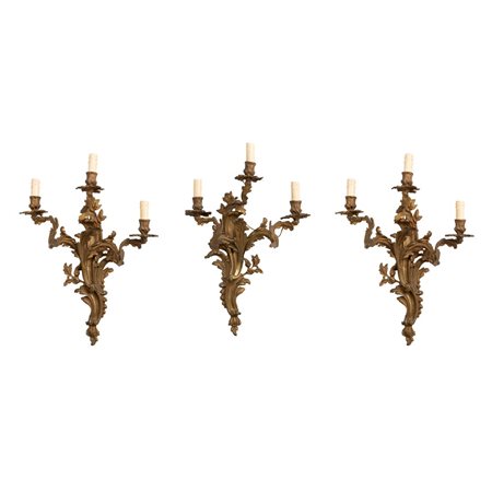 TRE APPLIQUES stile Luigi XV