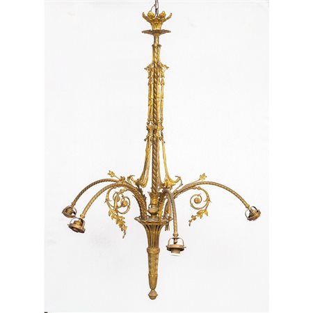 LAMPADARIO in bronzo dorato