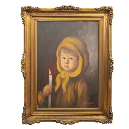 PIETRO PANTINO, Bambina, Olio su tela