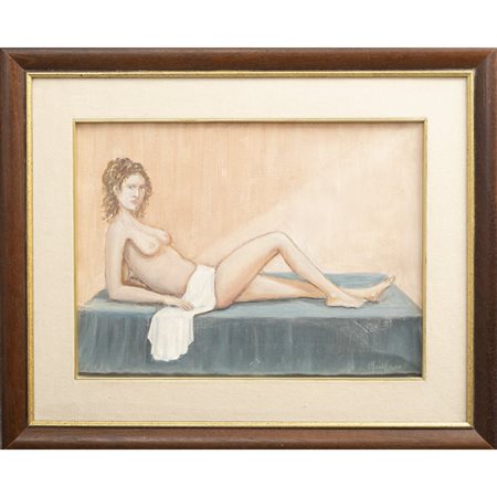 ROBERTO MACELLARO, Nudo femminile, Olio su tela