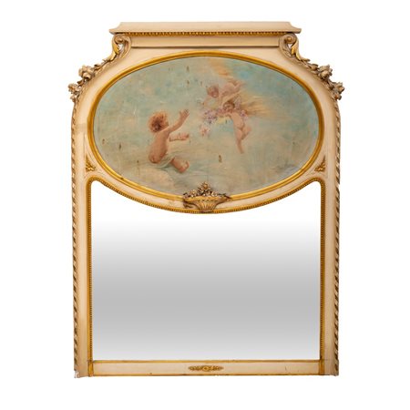 CAMINIERA in legno laccato e dorato