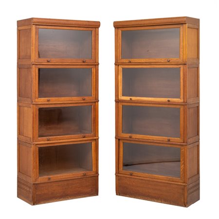 COPPIA DI LIBRERIE in legno di rovere