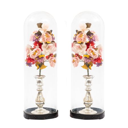 COPPIA DI CANDELIERI in opaline