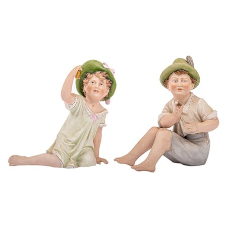 COPPIA DI SCULTURE Liberty