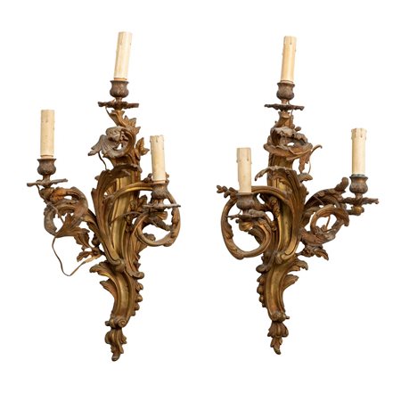COPPIA DI APPLIQUE stile Luigi XV