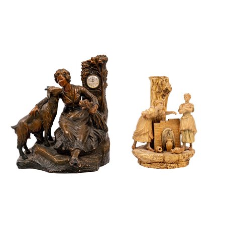 DUE GRUPPI in terracotta policroma