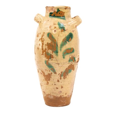 CONTENITORE in ceramica policroma