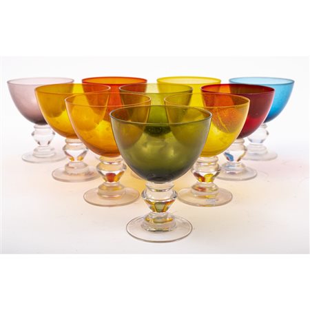 ANDREA FONTEBASSO, Dieci bicchieri in vetro colorato