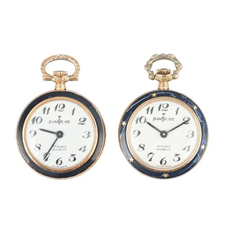 DUE OROLOGI da collana Jean De Vit 17 rubis e smalti
