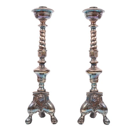 COPPIA TORCERI in metallo argentato