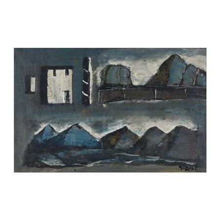 Mario Sironi, Composizione con montagne e casa