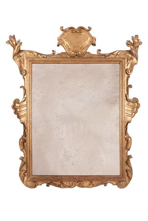  
Specchiera in legno dorato  XVIII secolo
 cm 130x110