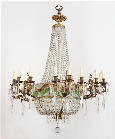  
Lampadario a mongolfiera a 18 luci Fine XIX secolo
 