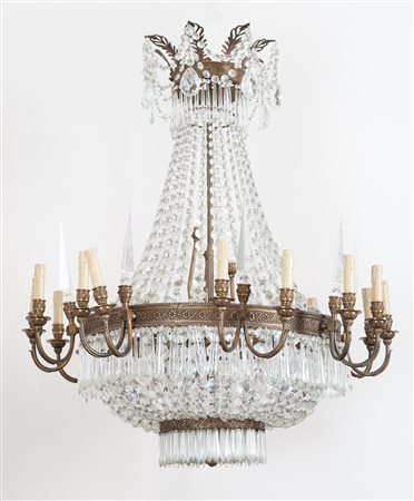  
Lampadario in cristallo a 20 luci Inizi XX secolo
 