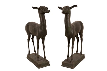  
Coppia di sculture in bronzo brunito "Cerbiatti" 
 cm 96x60x20