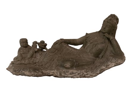  
Scultura in marmo verde Cina 
 cm 80x148x50