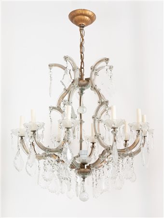  
Lampadario in vetro e cristallo a 10 luci "Maria Teresa" 
 