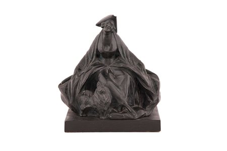  
Scultura in terracotta con raffigurante dama 
 altezza cm 22x21x16