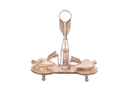  
Servizio sale e pepe in argento XX secolo
 cm 20x20x10