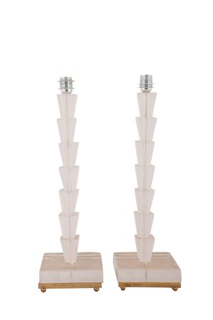  
Coppia di lampade in vetro anni '60 
 cm 70x20x20