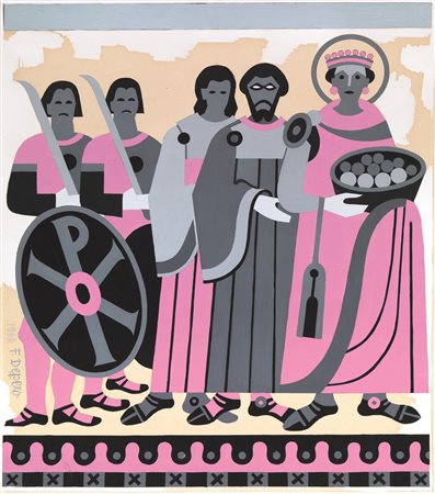 Fortunato Depero(Fondo 1892 - Rovereto 1960)FIGURE BIZANTINE (RAVENNA)tempera...