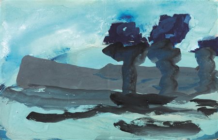 Mario Sironi(Sassari 1885 - Milano 1961)PAESAGGIO CON ALBERI E...