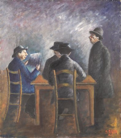Ottone Rosai(Firenze 1895 - Ivrea 1957)AL CAFFE'olio su tela, cm...